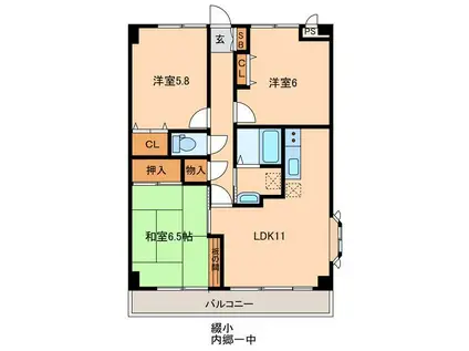 ステーションハイツ(3LDK/6階)の間取り写真