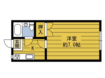 グラフビルI(1K/2階)の間取り写真