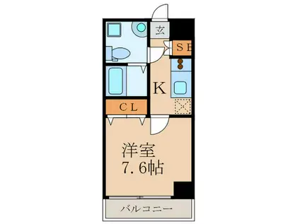 SERENITE江坂四番館(1K/3階)の間取り写真