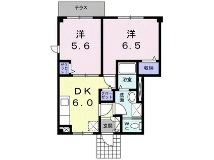 グリーンレジデンス(2DK/1階)の間取り写真