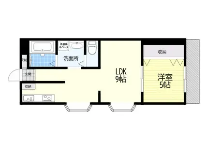 ミライハイム1(1LDK/2階)の間取り写真