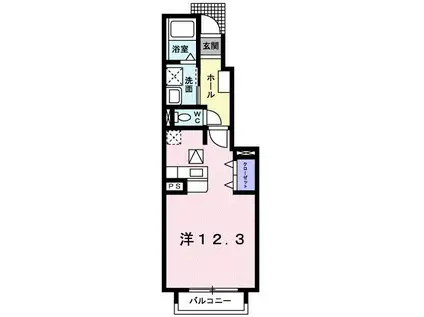 グリッタ(ワンルーム/1階)の間取り写真