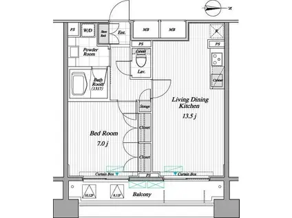 レジディア錦糸町II(1LDK/9階)の間取り写真