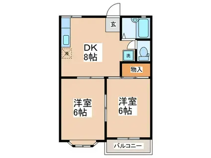 コンドミニアム平井(2DK/1階)の間取り写真