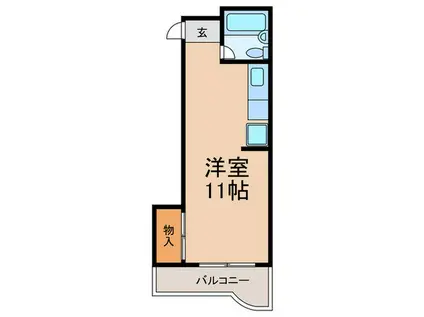 菱家ビル(ワンルーム/3階)の間取り写真