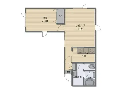 バンビーノ2条(1LDK/2階)の間取り写真