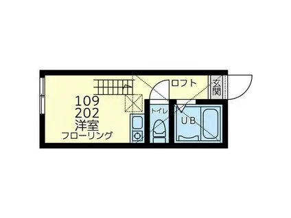 ユナイト保土ヶ谷テアトロ・グレーコ(ワンルーム/1階)の間取り写真