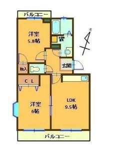 ヴィラツインリーフ(2LDK/1階)の間取り写真