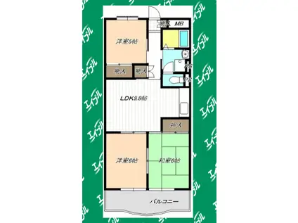 メゾン二村III(3DK/2階)の間取り写真