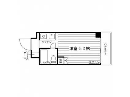 カレッジコート大知1(1K/4階)の間取り写真