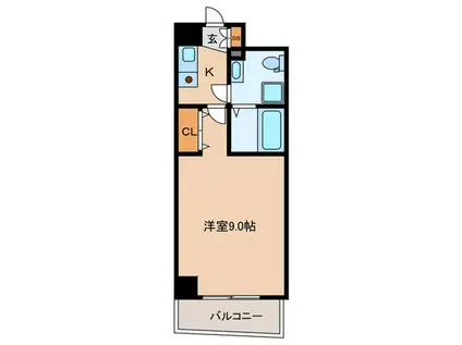 プラディオ天満セレニテ(1K/10階)の間取り写真