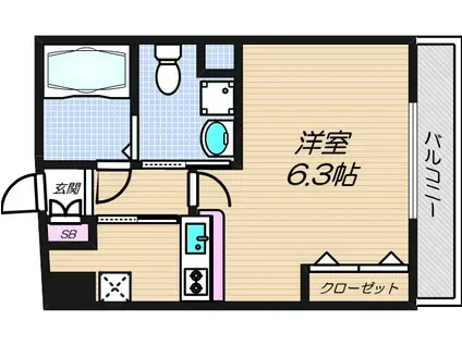 CELEB 布施東(1K/7階)の間取り写真