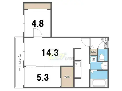 ビッグレジデンス白石II(2LDK/3階)の間取り写真