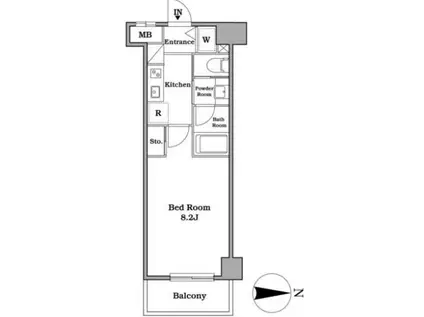 レジディア武蔵小杉(1K/4階)の間取り写真