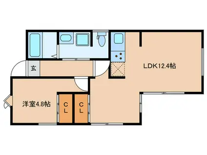 カーサベルテ(1LDK/2階)の間取り写真