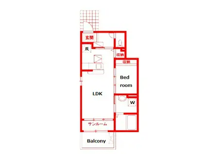 アンジュI(1LDK/1階)の間取り写真