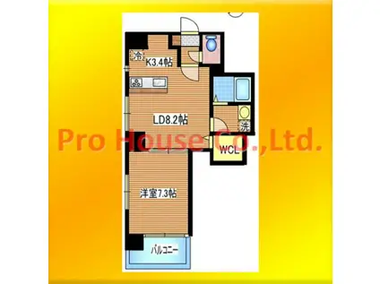 アルザス田無(1LDK/5階)の間取り写真