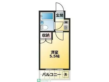 ジュネパレス蒲生第一(1K/3階)の間取り写真