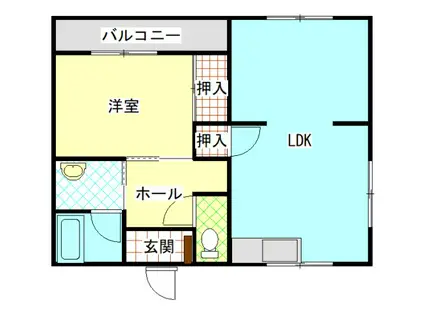 メゾンプリュネル(1LDK/4階)の間取り写真