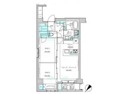 ヴィークブライト月島(2LDK/8階)の間取り写真