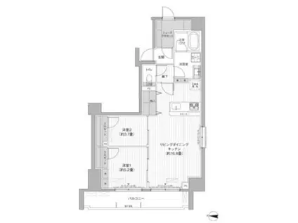 関寅ビル第10(2LDK/1階)の間取り写真