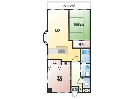 バークレイコーポ(2LDK/2階)の間取り写真