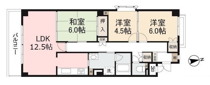 ディメール太田(3LDK/3階)の間取り写真