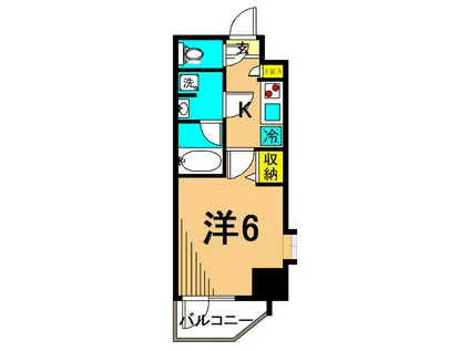 ガーラ・プレシャス大井町(1K/9階)の間取り写真