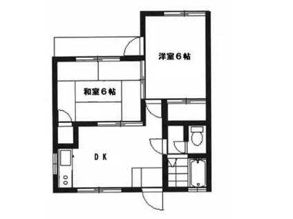 アサマハイム(2DK/2階)の間取り写真