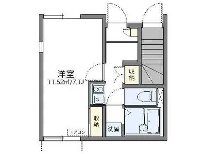 レオネクストPRESSO大師西(1K/1階)の間取り写真