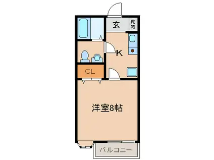 ハイツプリーマ(1K/1階)の間取り写真