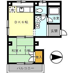 波田マンション(1DK/5階)の間取り写真