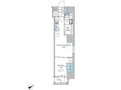 アーバネックス浅草橋フロント(1LDK/9階)の間取り写真