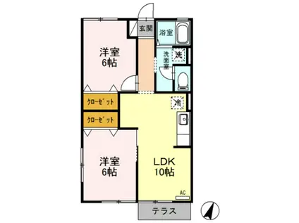 ファンシール(2LDK/1階)の間取り写真