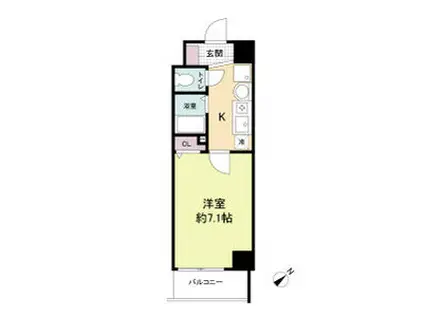 エスリードコート難波ウエスト(1K/2階)の間取り写真