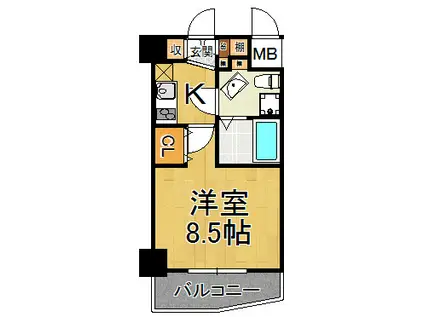 セレニテ甲子園2号棟(1K/5階)の間取り写真