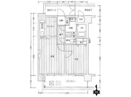 ユニーブル靭公園(1LDK/8階)の間取り写真