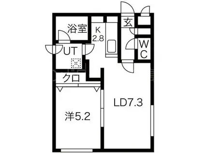 CLARIS(1LDK/4階)の間取り写真