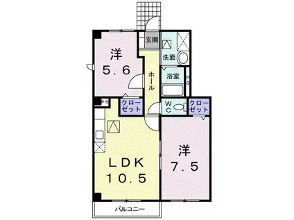 ビバリーホームズE(2LDK/1階)の間取り写真