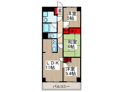 イタニティー壱番館(3LDK/3階)の間取り写真