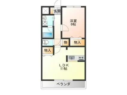 ベルタ カーサ(1LDK/1階)の間取り写真