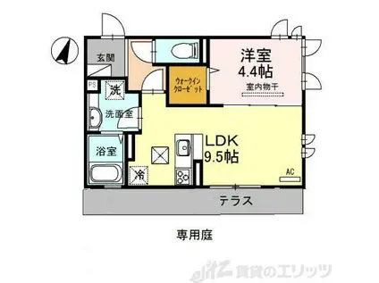 VENTVERT千里丘(1LDK/2階)の間取り写真