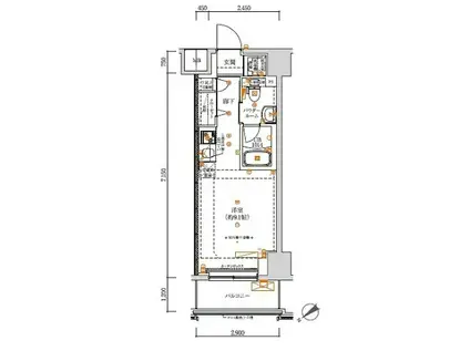 スパシエ東神奈川(ワンルーム/6階)の間取り写真