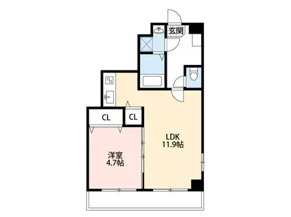 EMIGRANT(1LDK/2階)の間取り写真