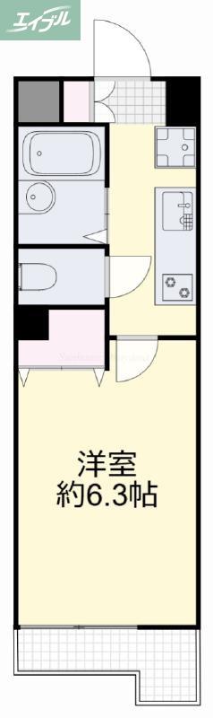 ジュネス医大東(1K/9階)の間取り写真