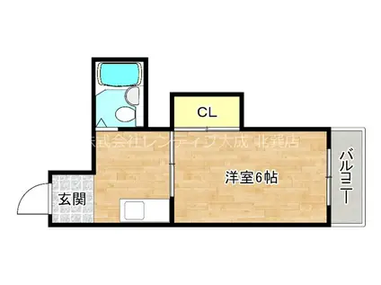 OMレジデンス今里(1K/3階)の間取り写真