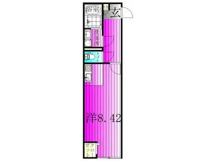 APARTAMENTO アリビオ柏(1K/1階)の間取り写真