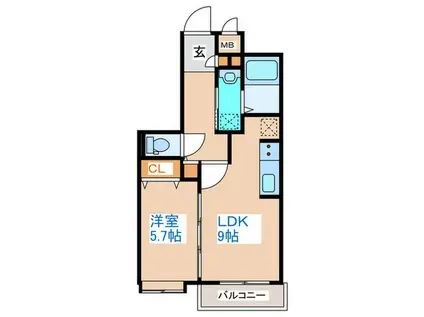 ダズル ミー(1LDK/4階)の間取り写真