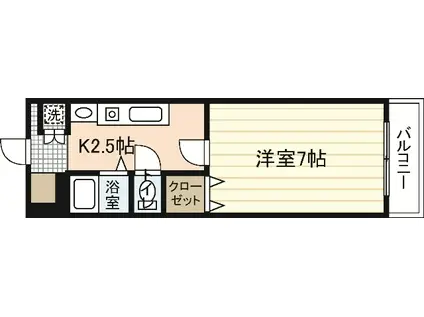 リベルタ可愛(1K/3階)の間取り写真