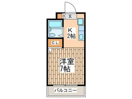 プレジデントハウス(1K/2階)の間取り写真